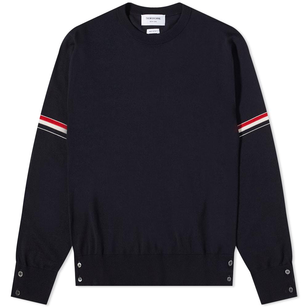 Thom Browne Grosgrain Armband Merino Crew Knit by THOM BROWNE