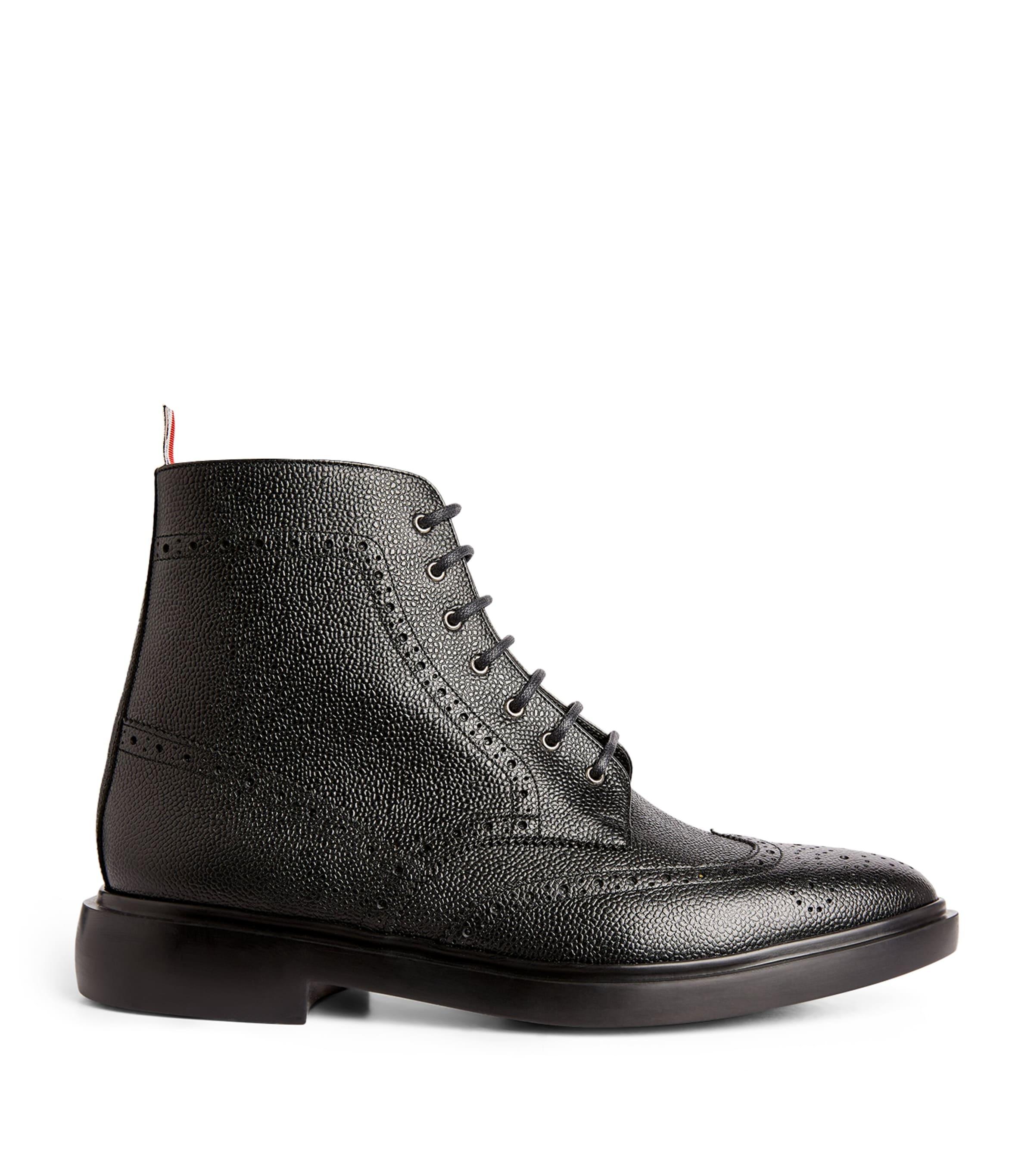 Thom Browne Leather Lace-Up Boots by THOM BROWNE