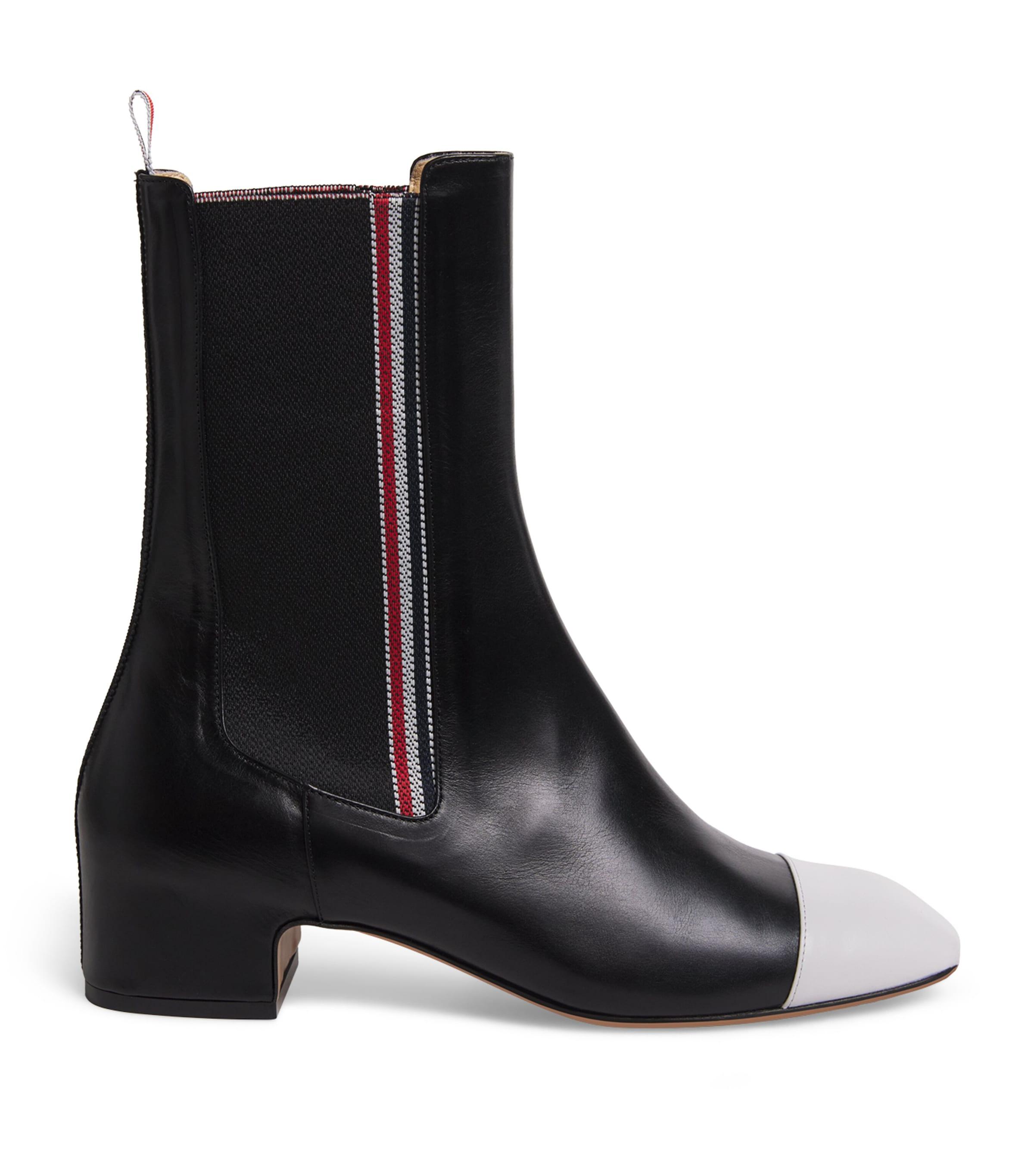 Thom Browne Leather Mid-Calf Chelsea Boots 40 by THOM BROWNE
