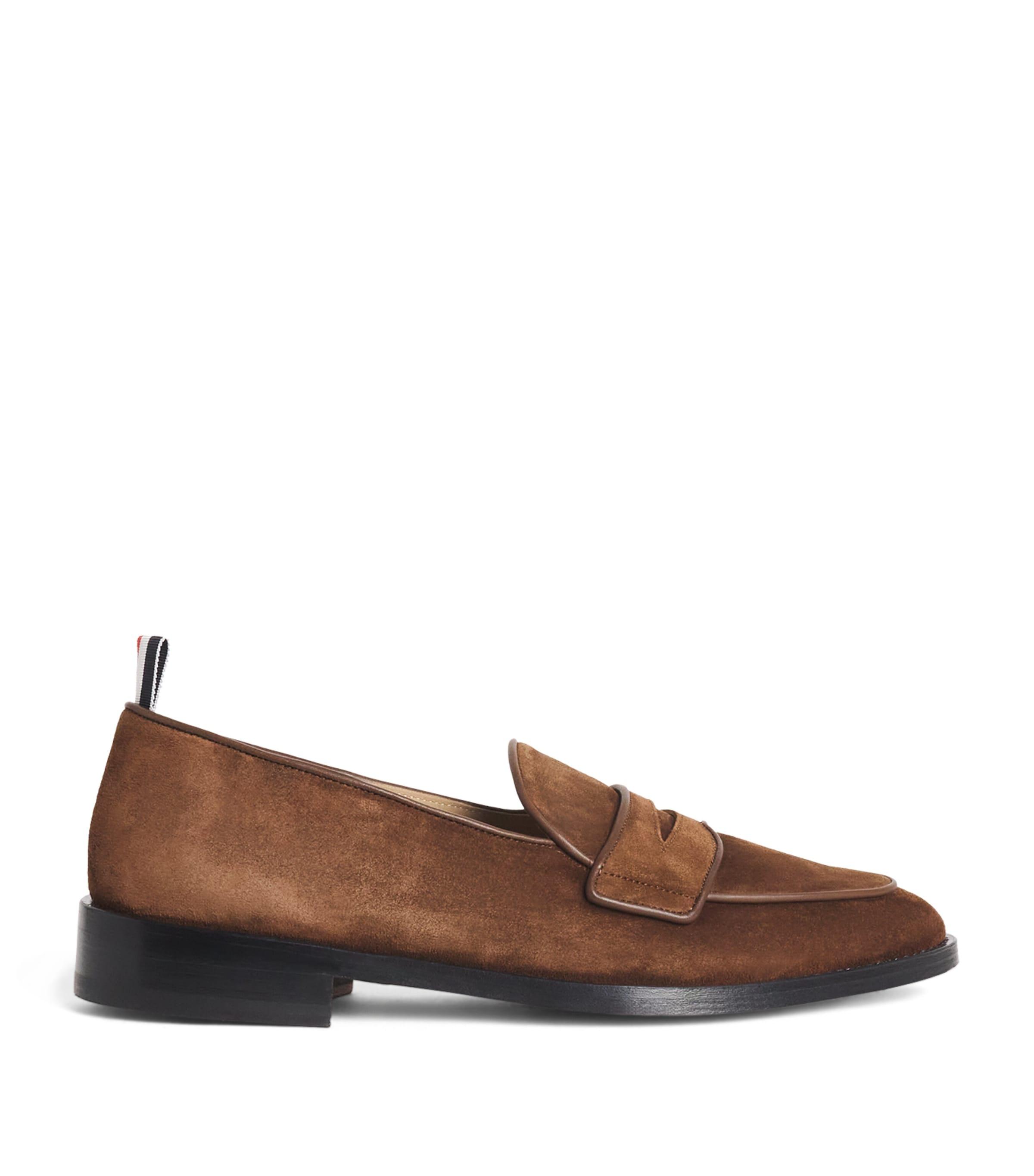 Thom Browne Leather Varsity Penny Loafers by THOM BROWNE