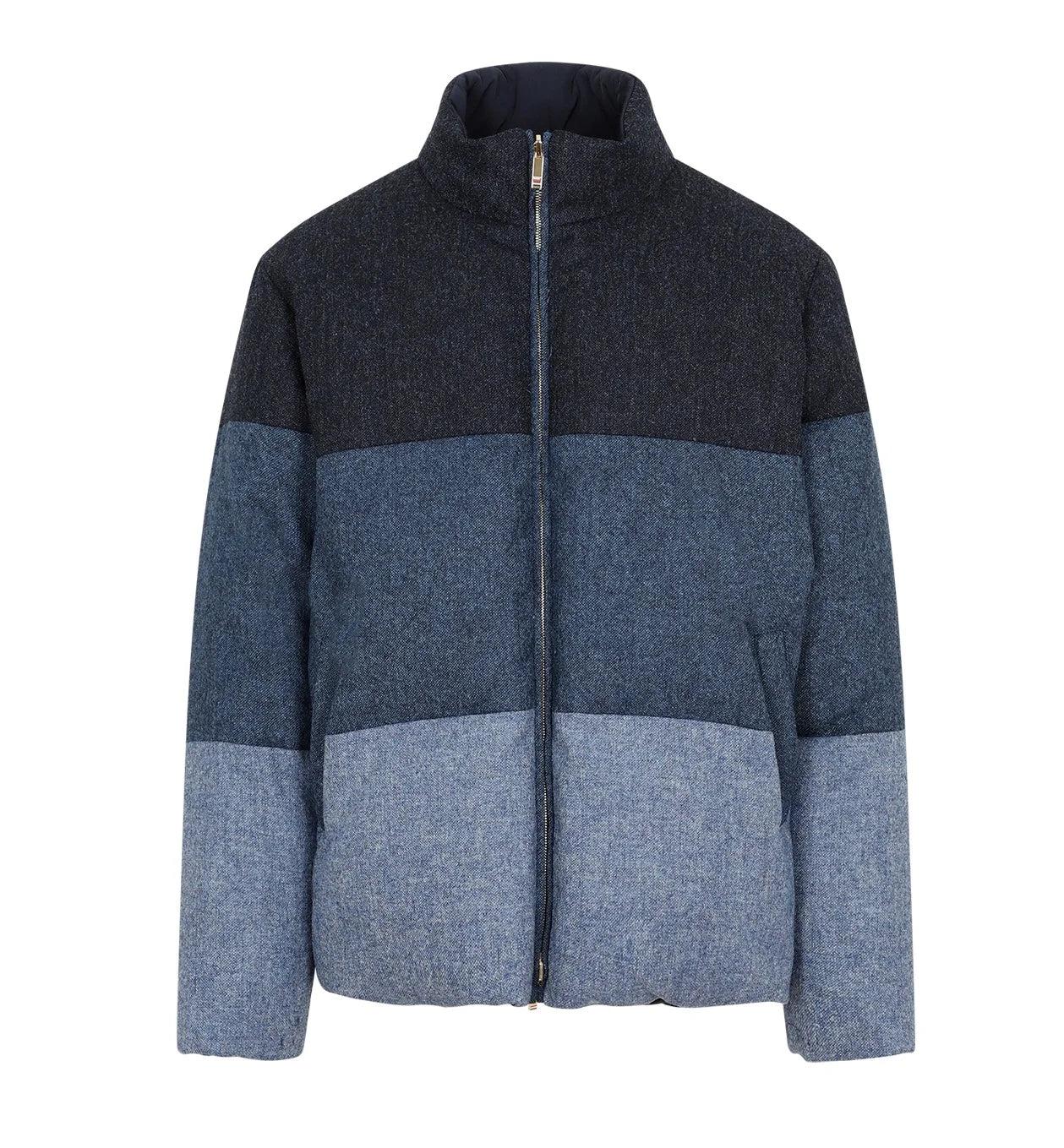Thom Browne - Men'S 4 Bar Reversible Funnel Neck Padded Jacket - (Navy) by THOM BROWNE