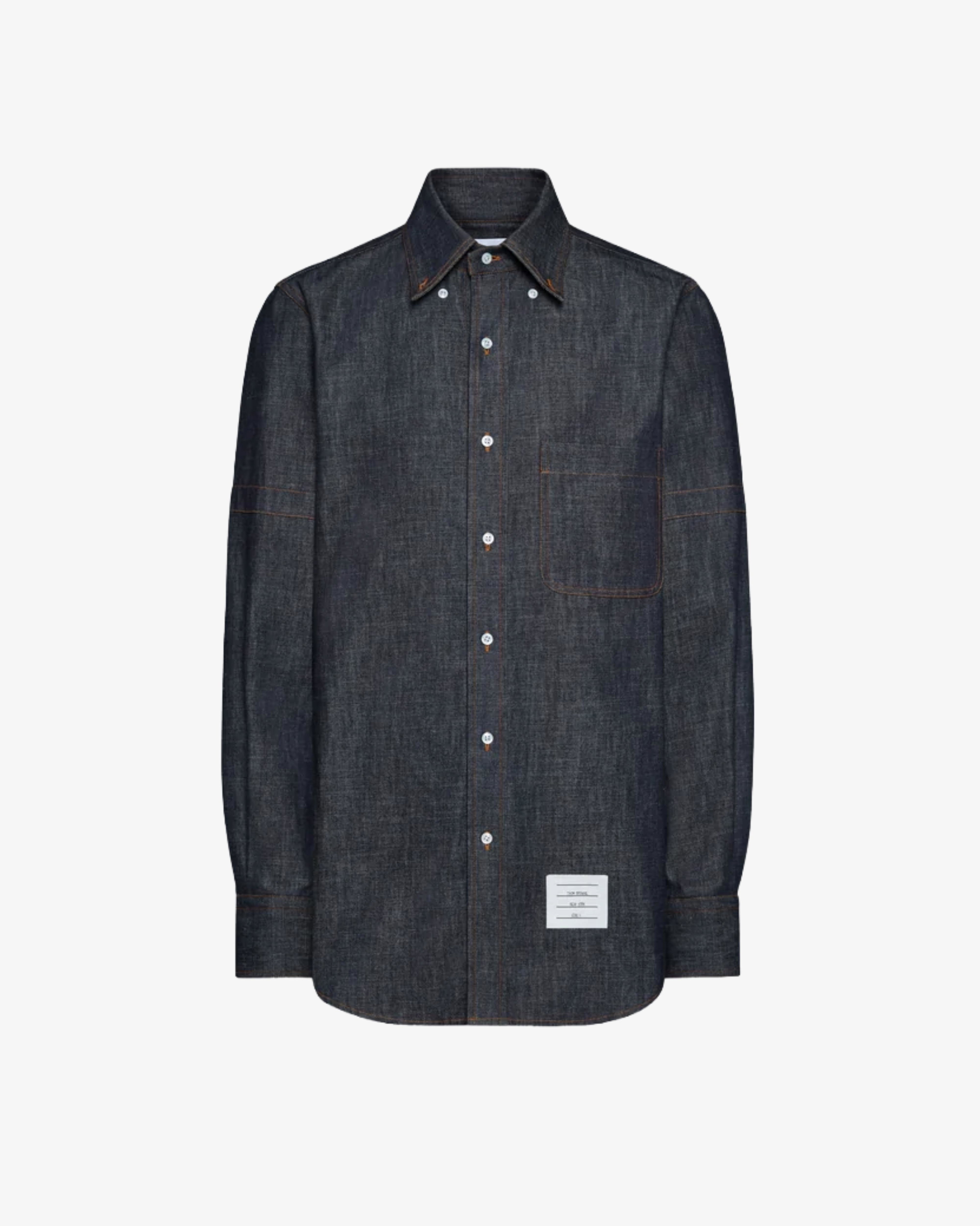 Thom Browne - Men's Denim Armband Shirt - (Navy) by THOM BROWNE