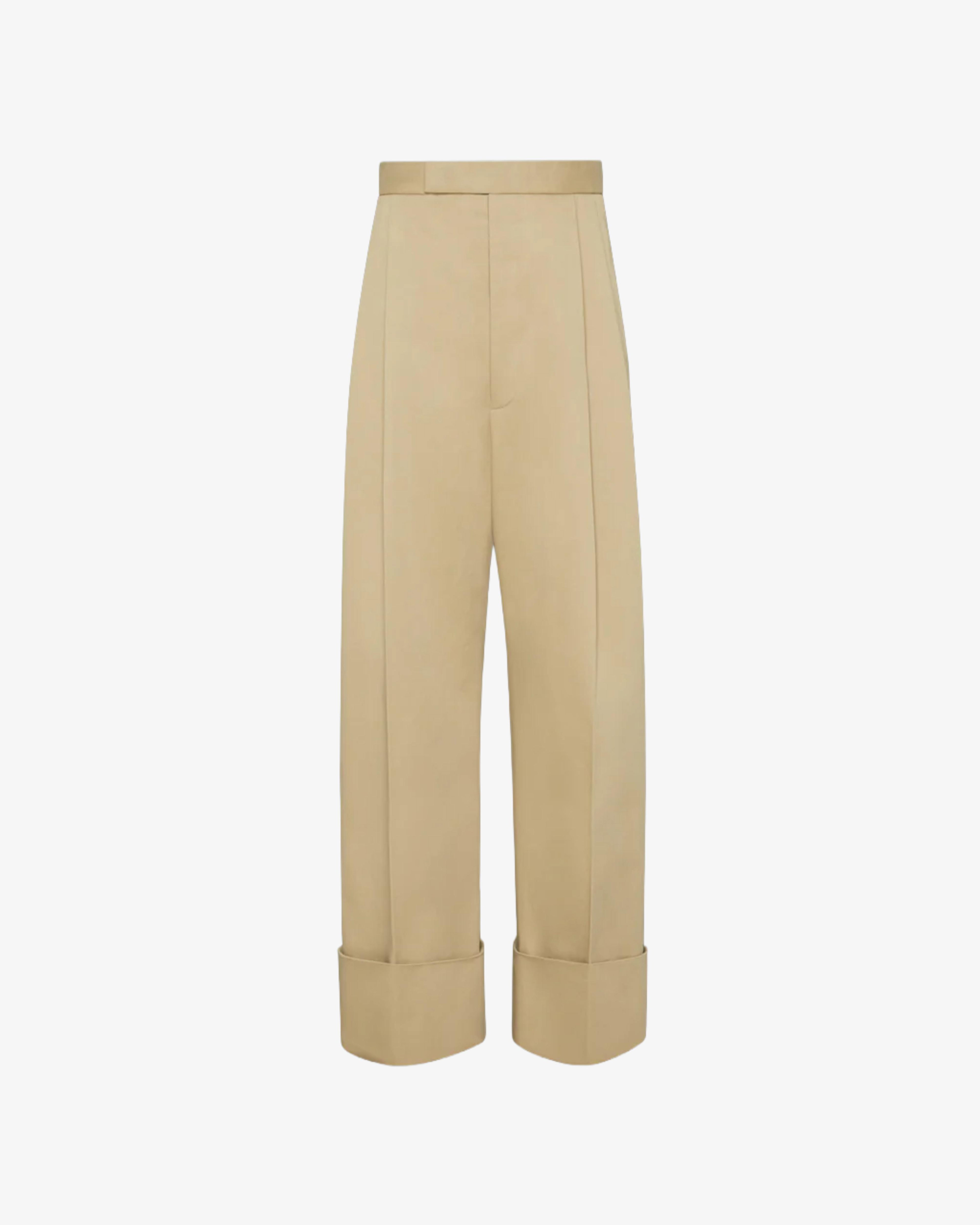 Thom Browne - Men's High Rise Double Pleat Trouser - (Khaki) by THOM BROWNE