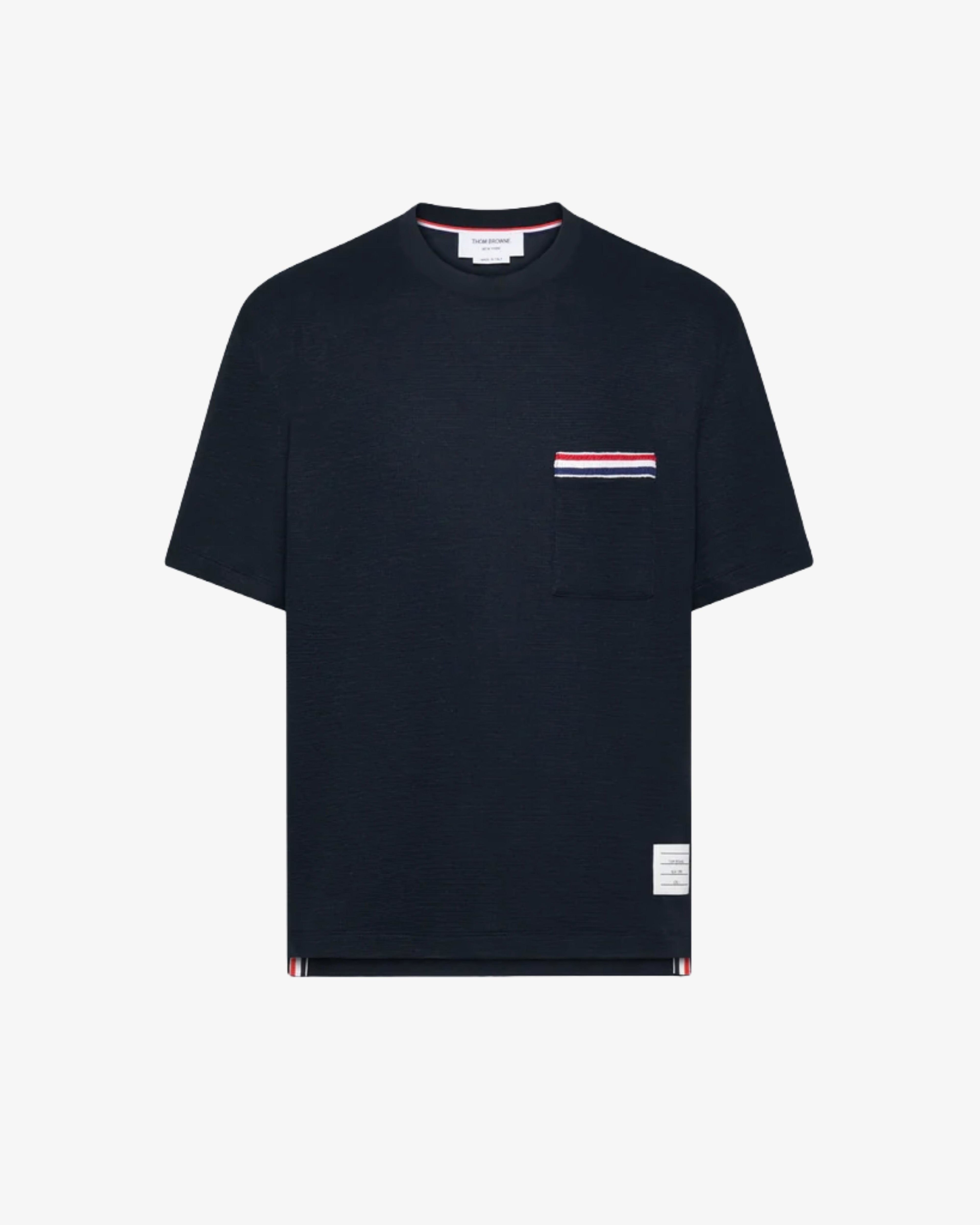 Thom Browne - Men's Short Sleeve Pocket Tee - (Navy) by THOM BROWNE