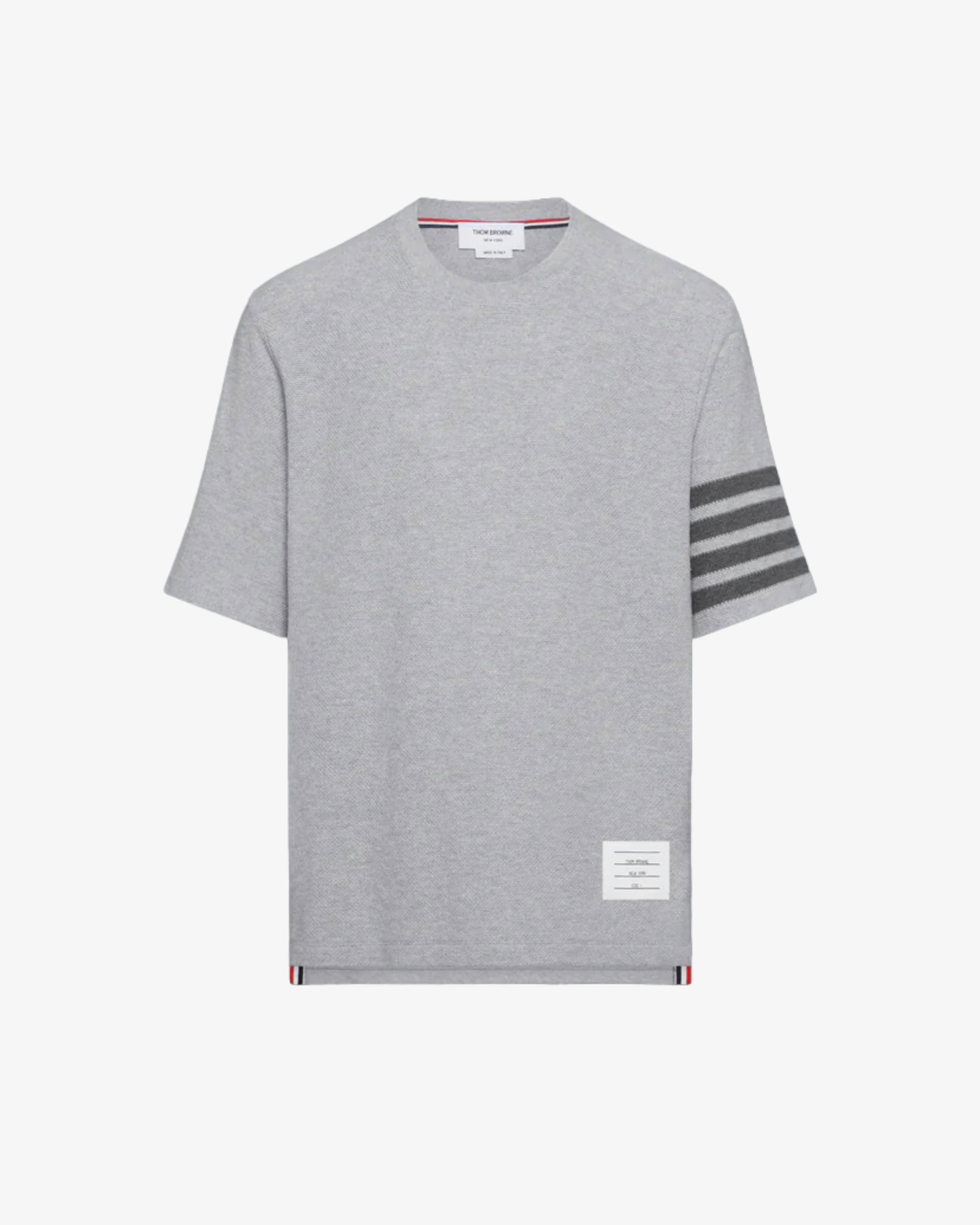 Thom Browne - Men's Short Sleeve Tee - (Light Grey) by THOM BROWNE