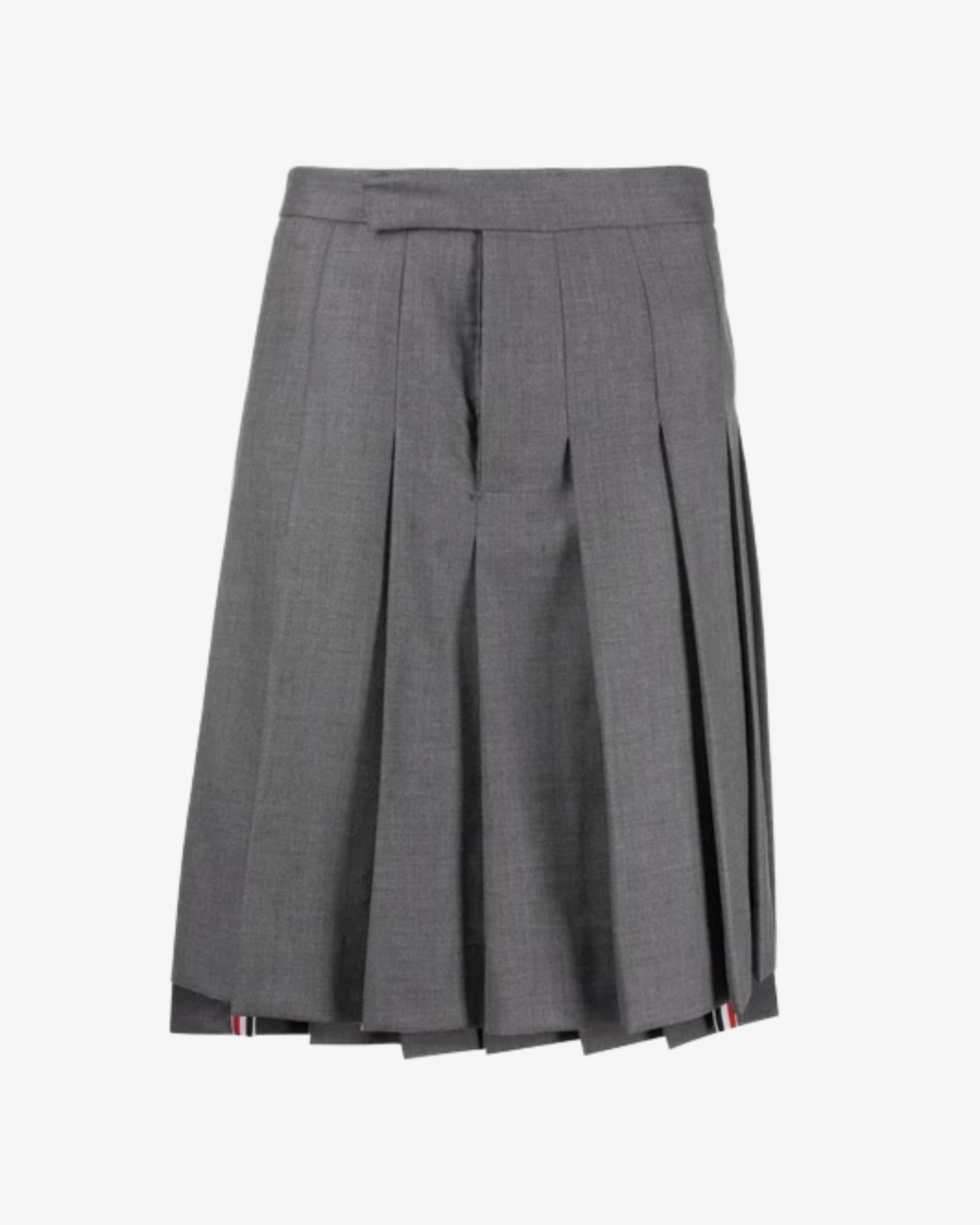 Thom Browne - Men's Twill Classic Midi Pleated Skirt - (Grey 035) by THOM BROWNE