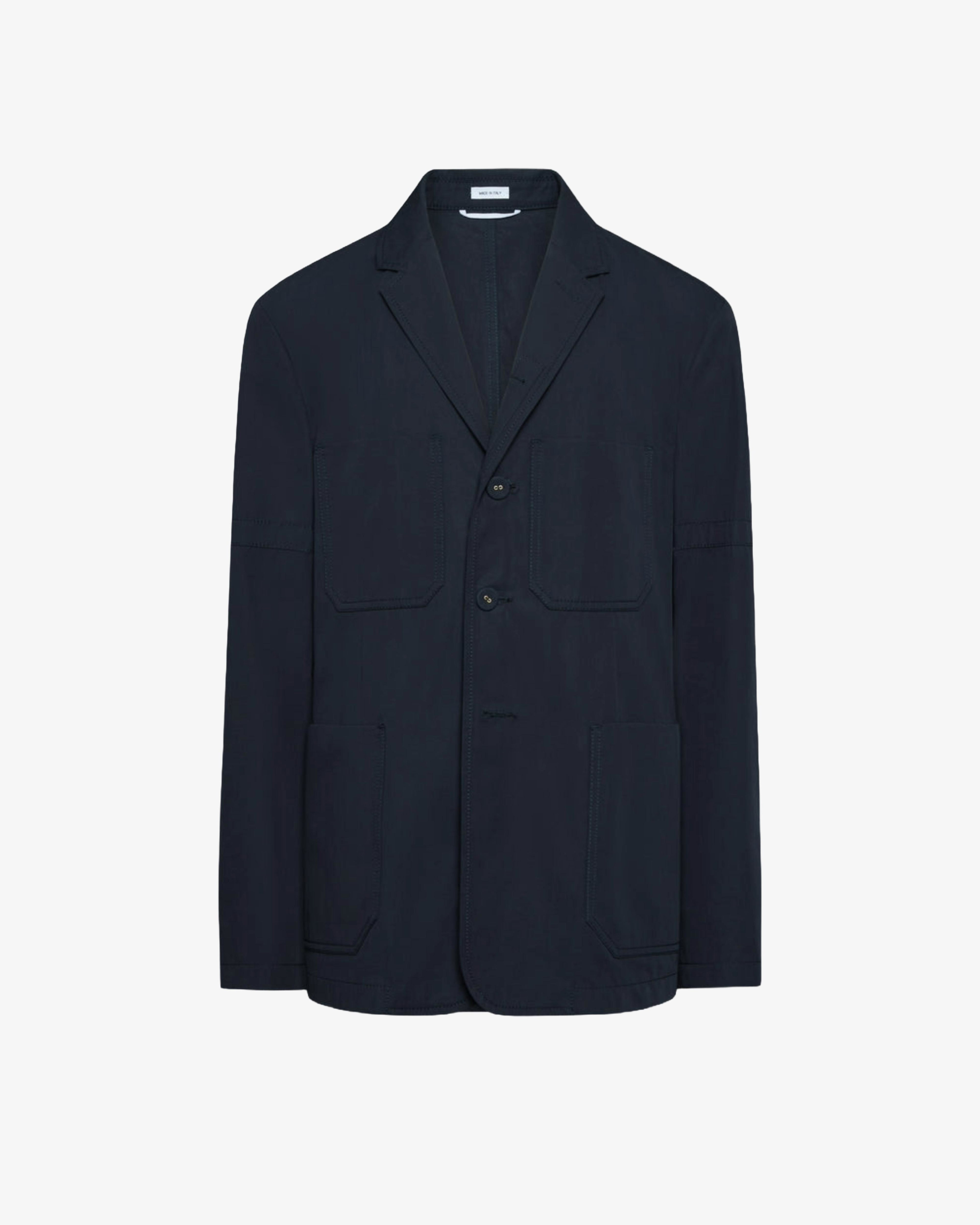 Thom Browne - Men's Unconstructed Belted Shell Jacket - (Grey) by THOM BROWNE
