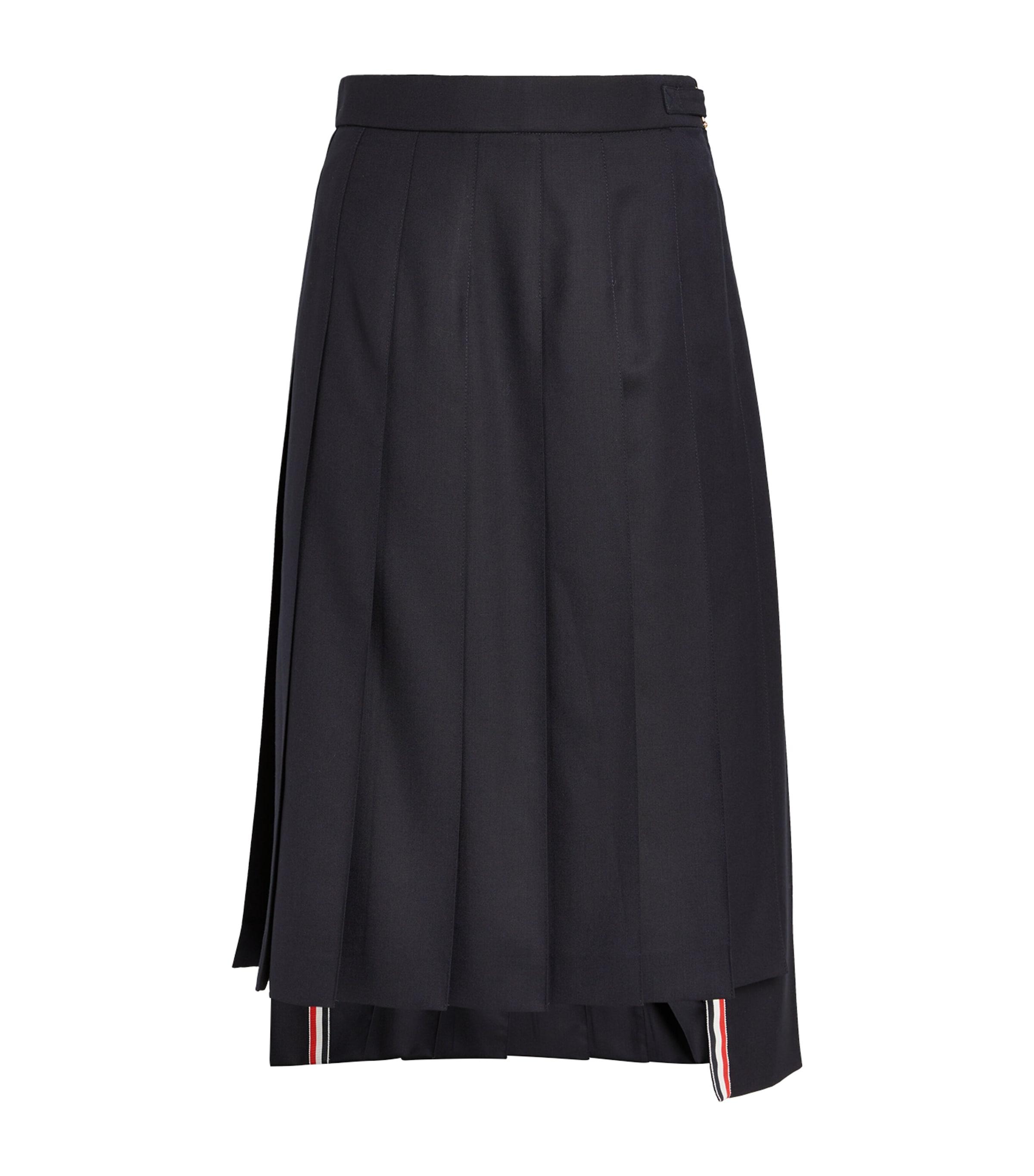 Thom Browne Pleated Midi Skirt by THOM BROWNE
