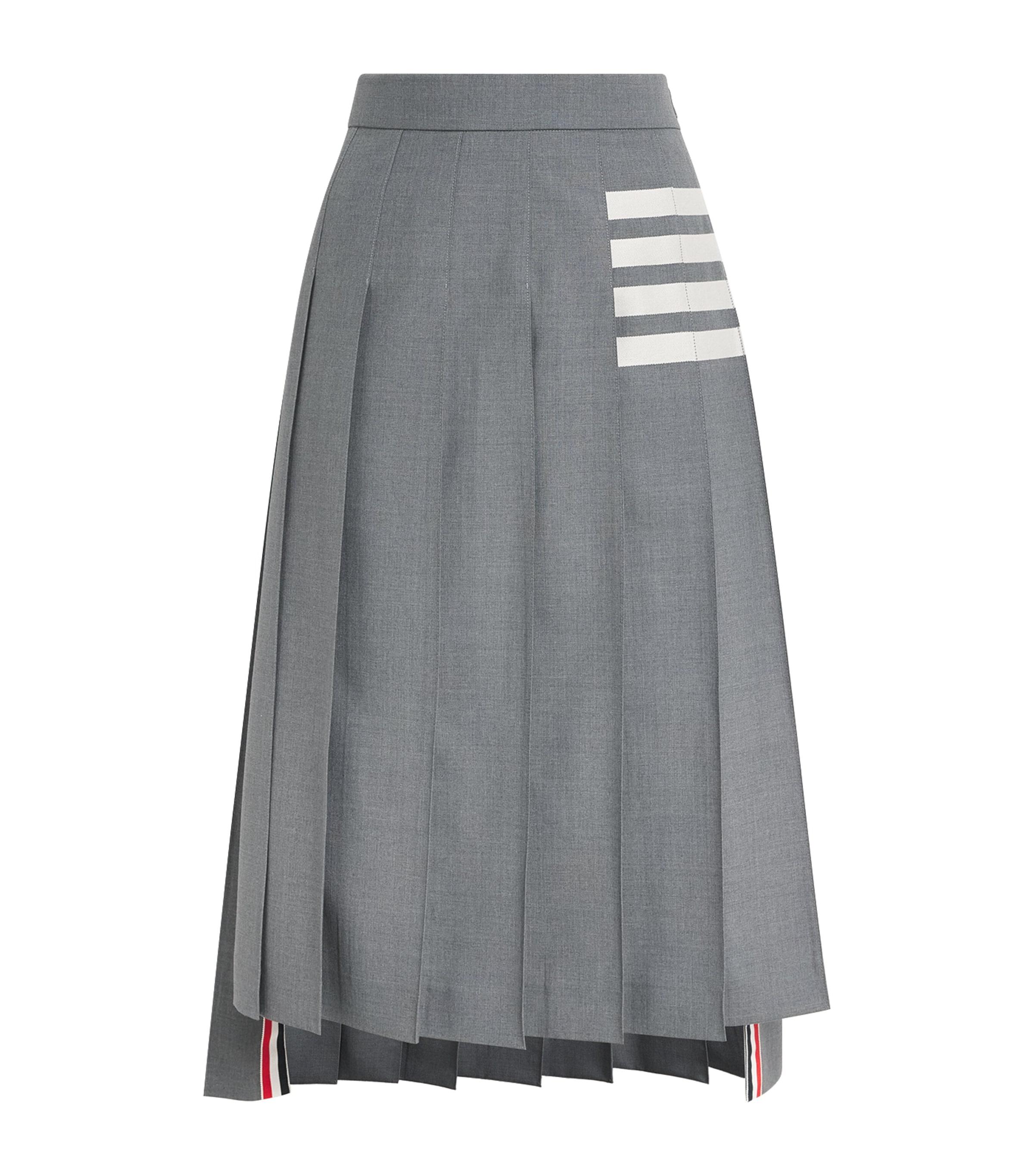 Thom Browne Pleated Midi Skirt by THOM BROWNE
