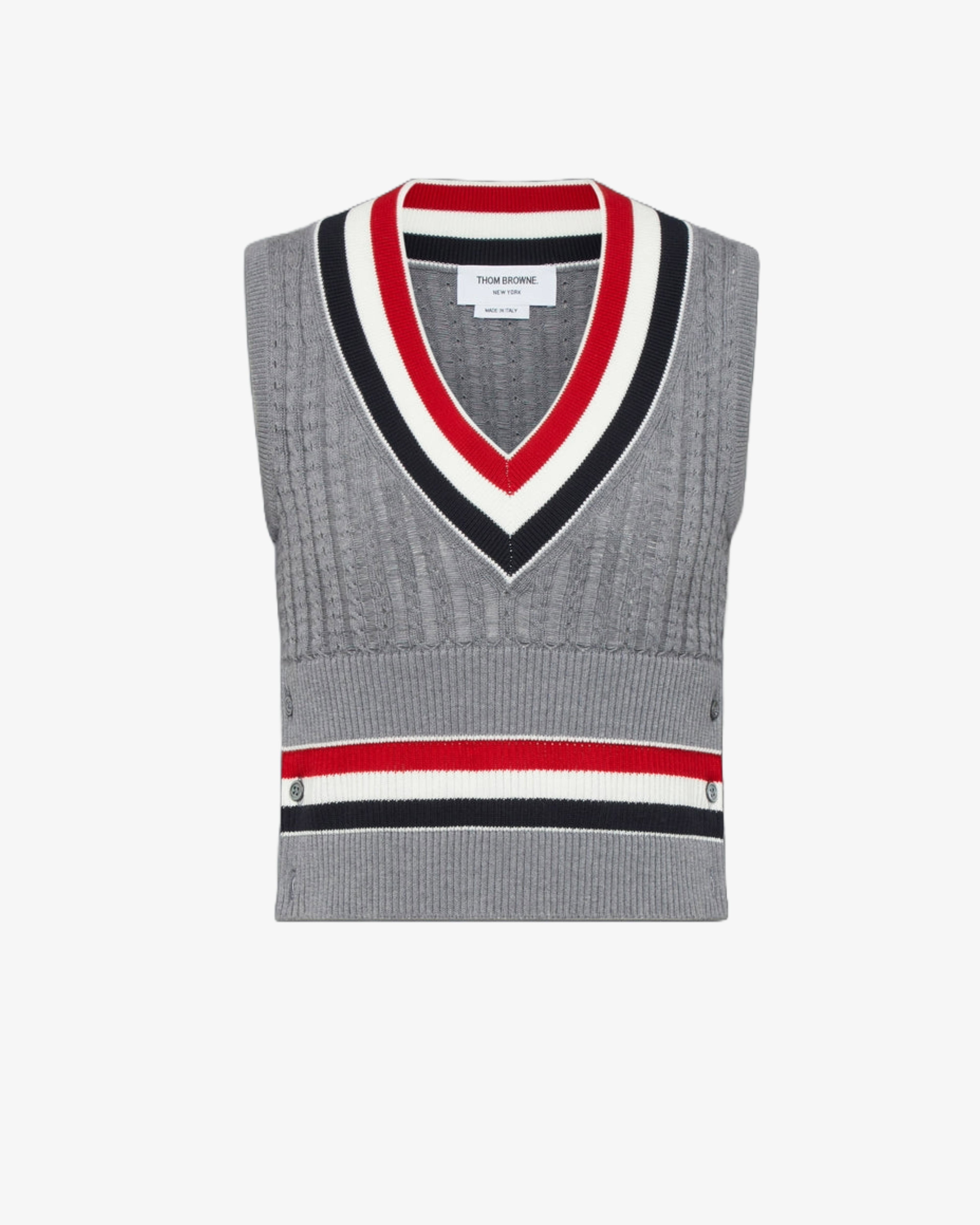 Thom Browne - Women's Baby Ladder Cable Shrunken - (Grey) by THOM BROWNE