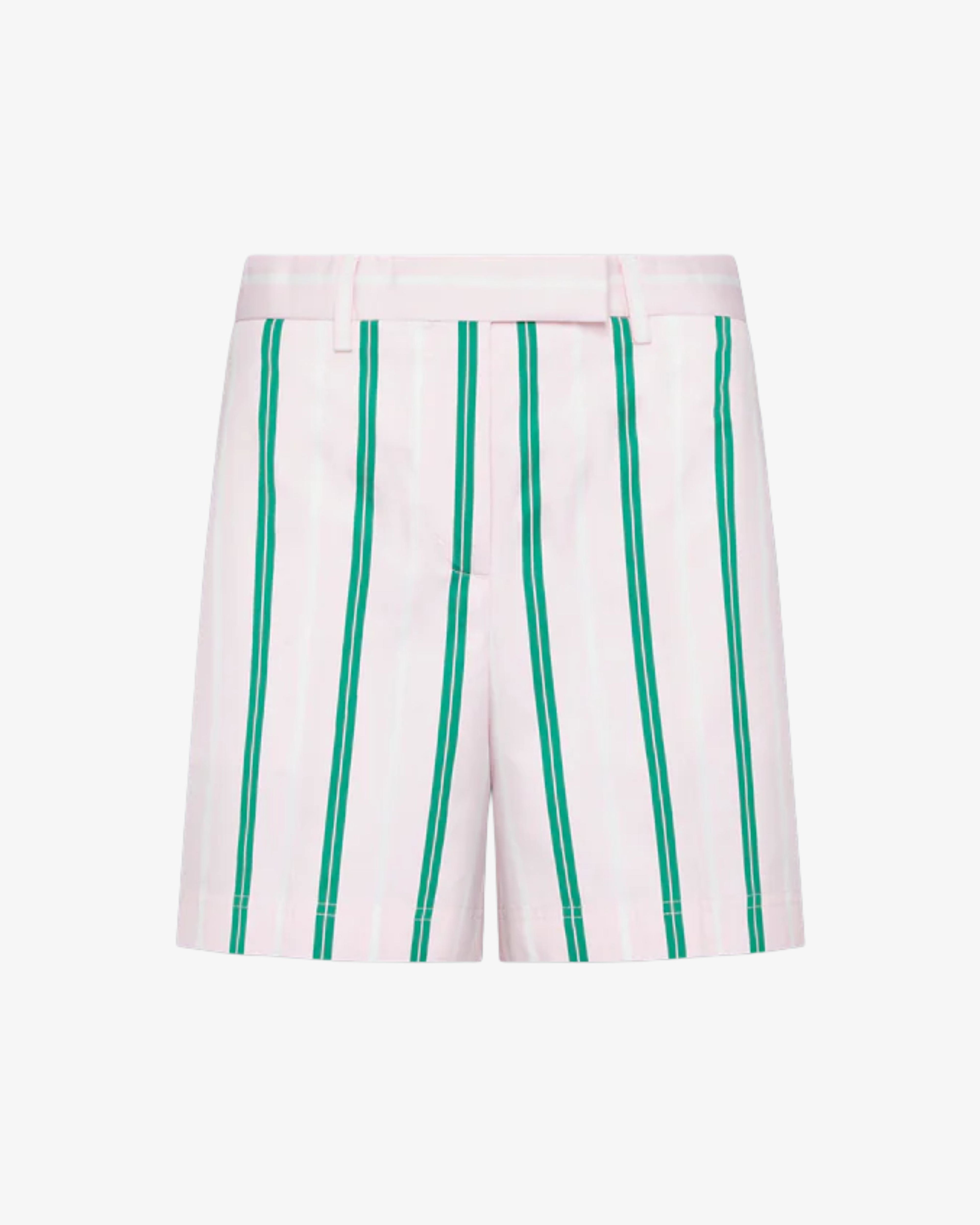 Thom Browne - Women's Repp Stripe Poplin Chino Shorts - (Pink) by THOM BROWNE