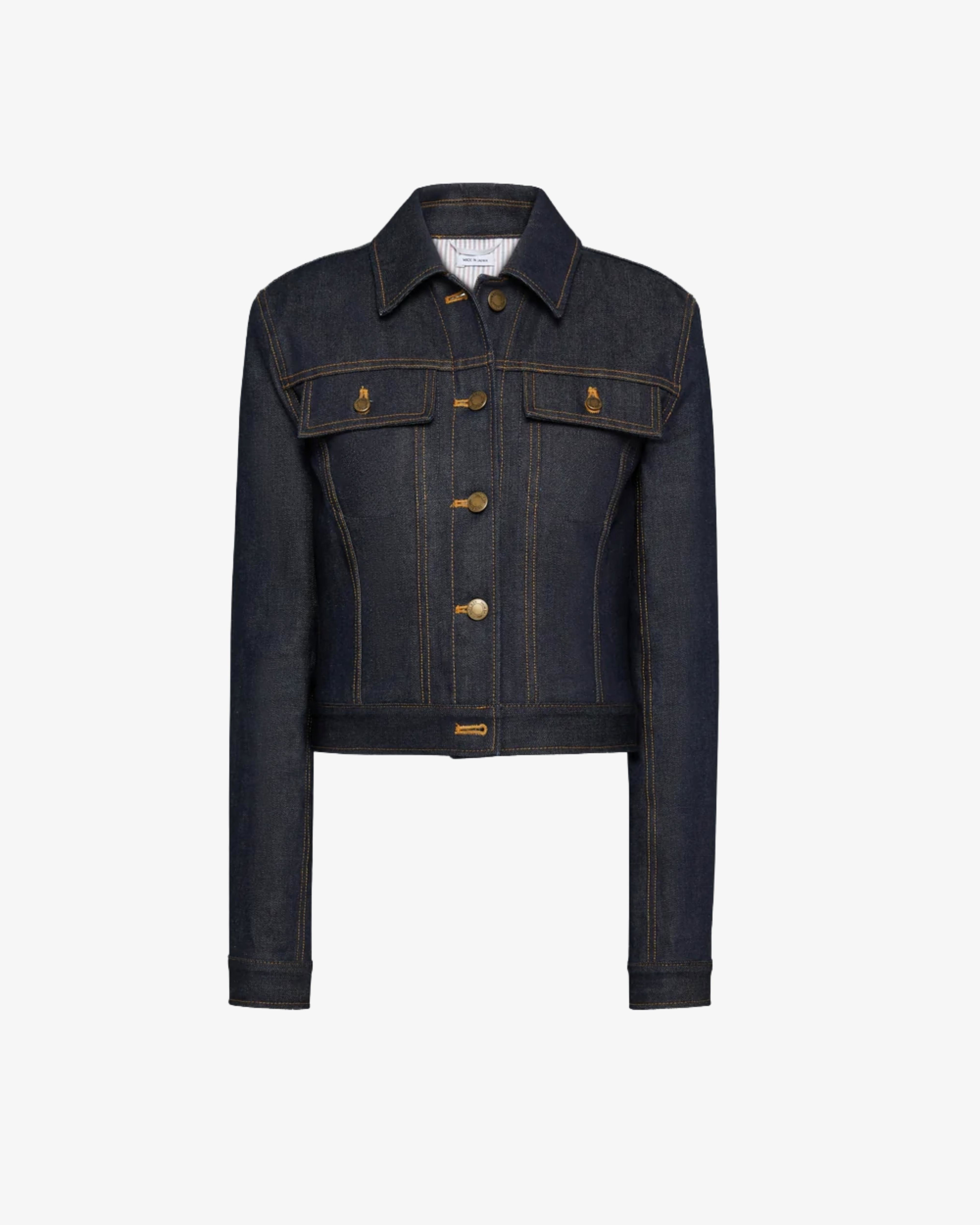 Thom Browne - Women's Shrunken Fit Denim Jacket - (Navy) by THOM BROWNE