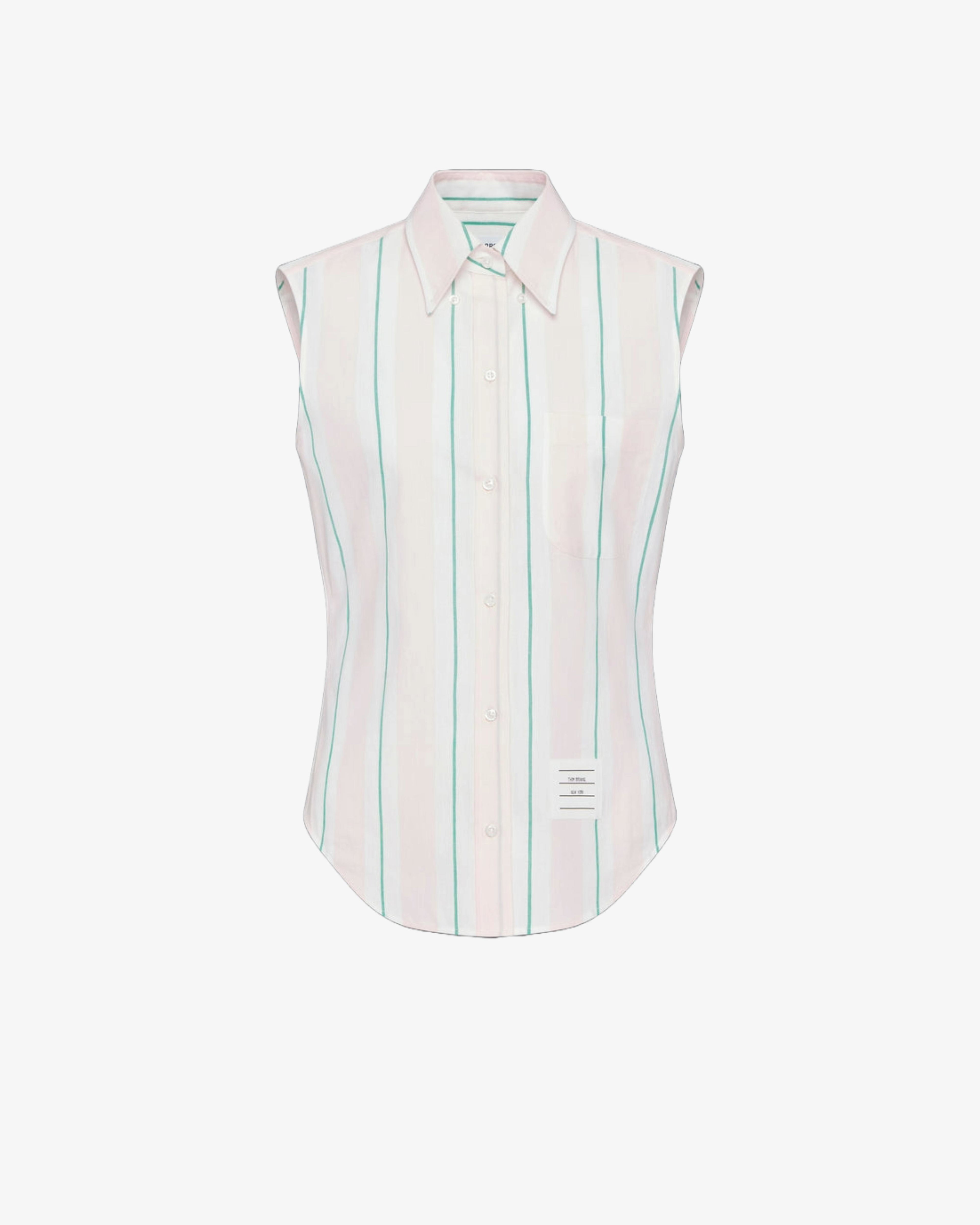 Thom Browne - Women's Sleeveless Classic Button Down - (Pink) by THOM BROWNE