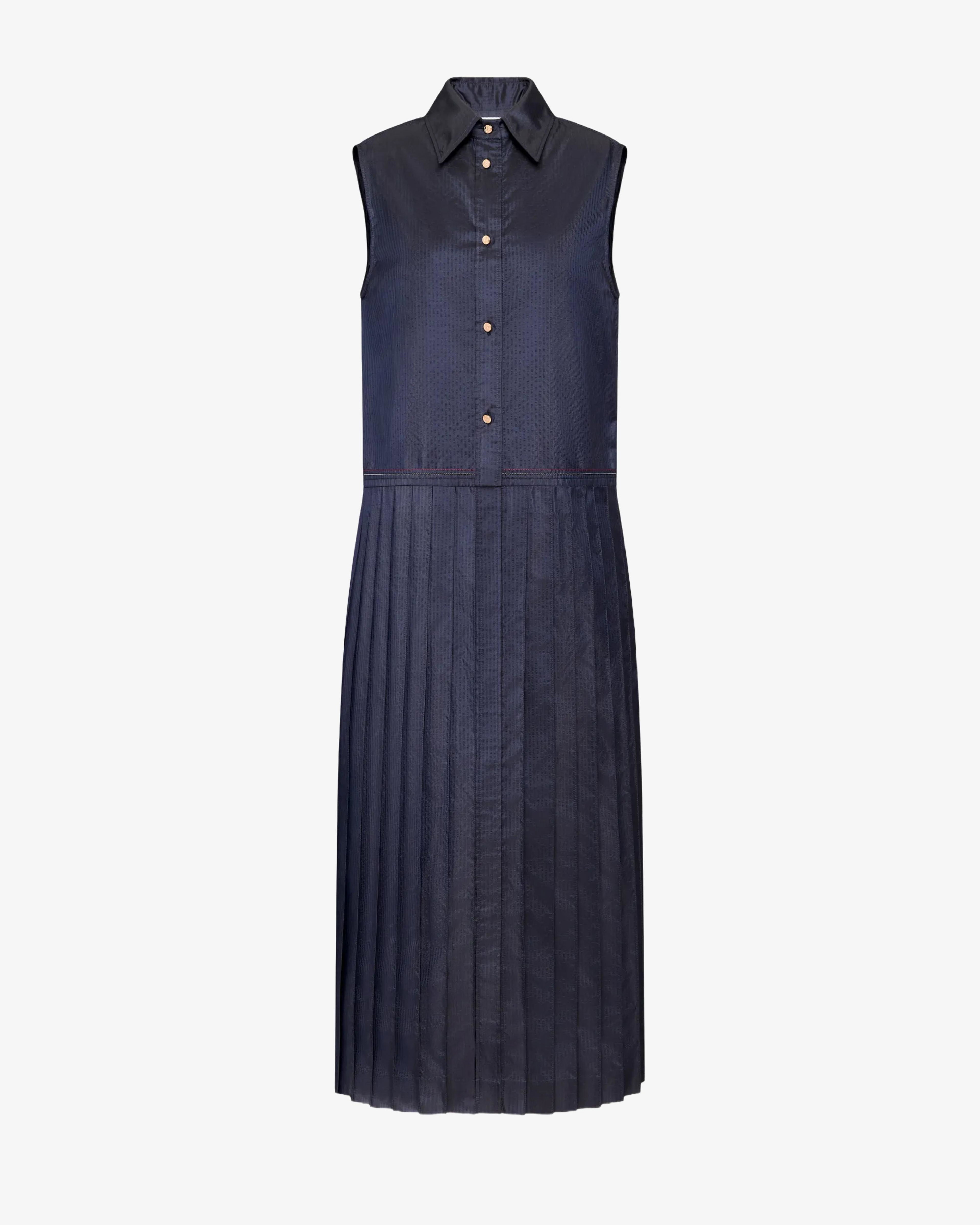 Thom Browne - Women's Sleeveless Pleated Bottom Shirt - (Dark Blue) by THOM BROWNE
