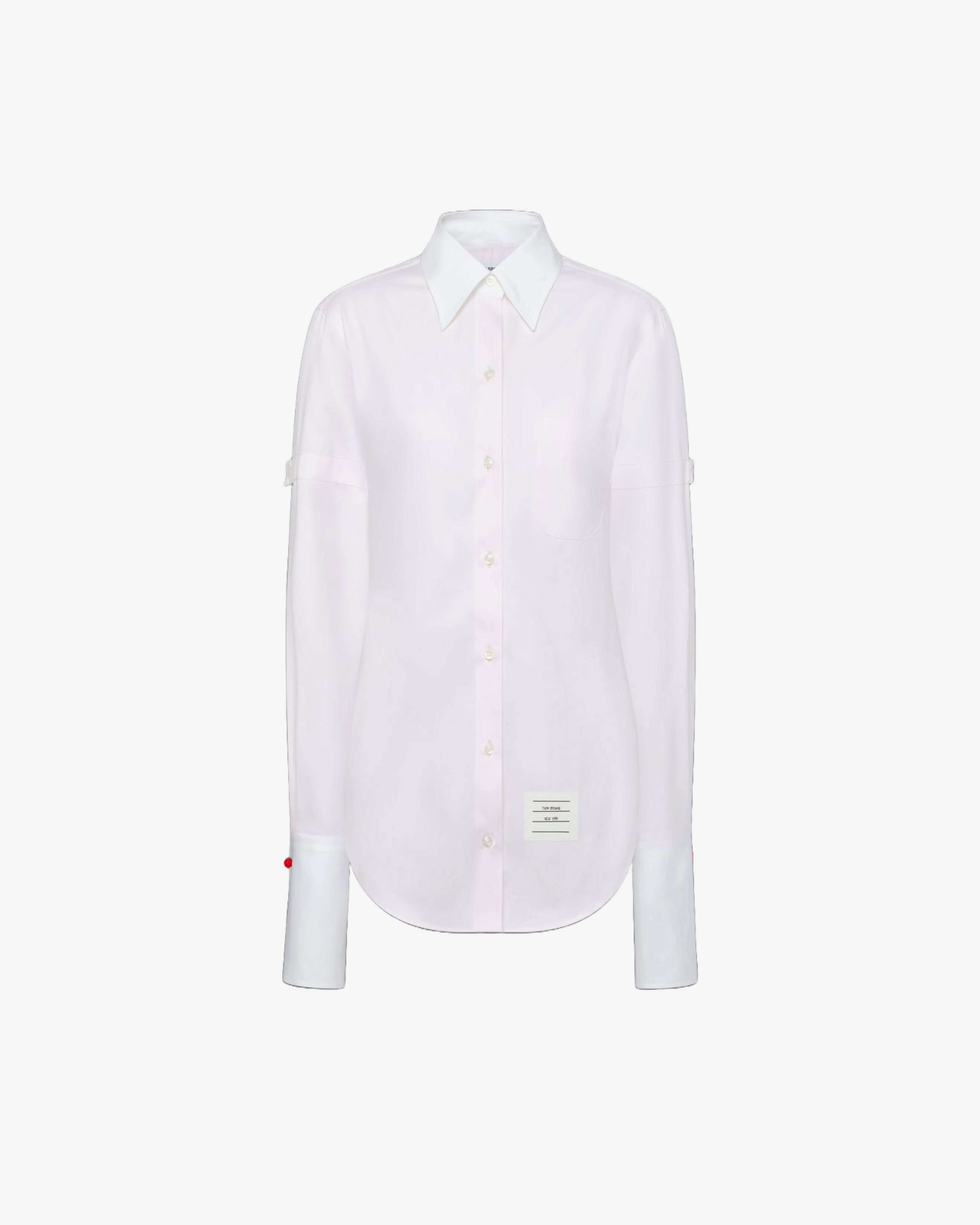 Thom Browne - Women's Solid Poplin Armband French Cuff Shirt - (Pink) by THOM BROWNE