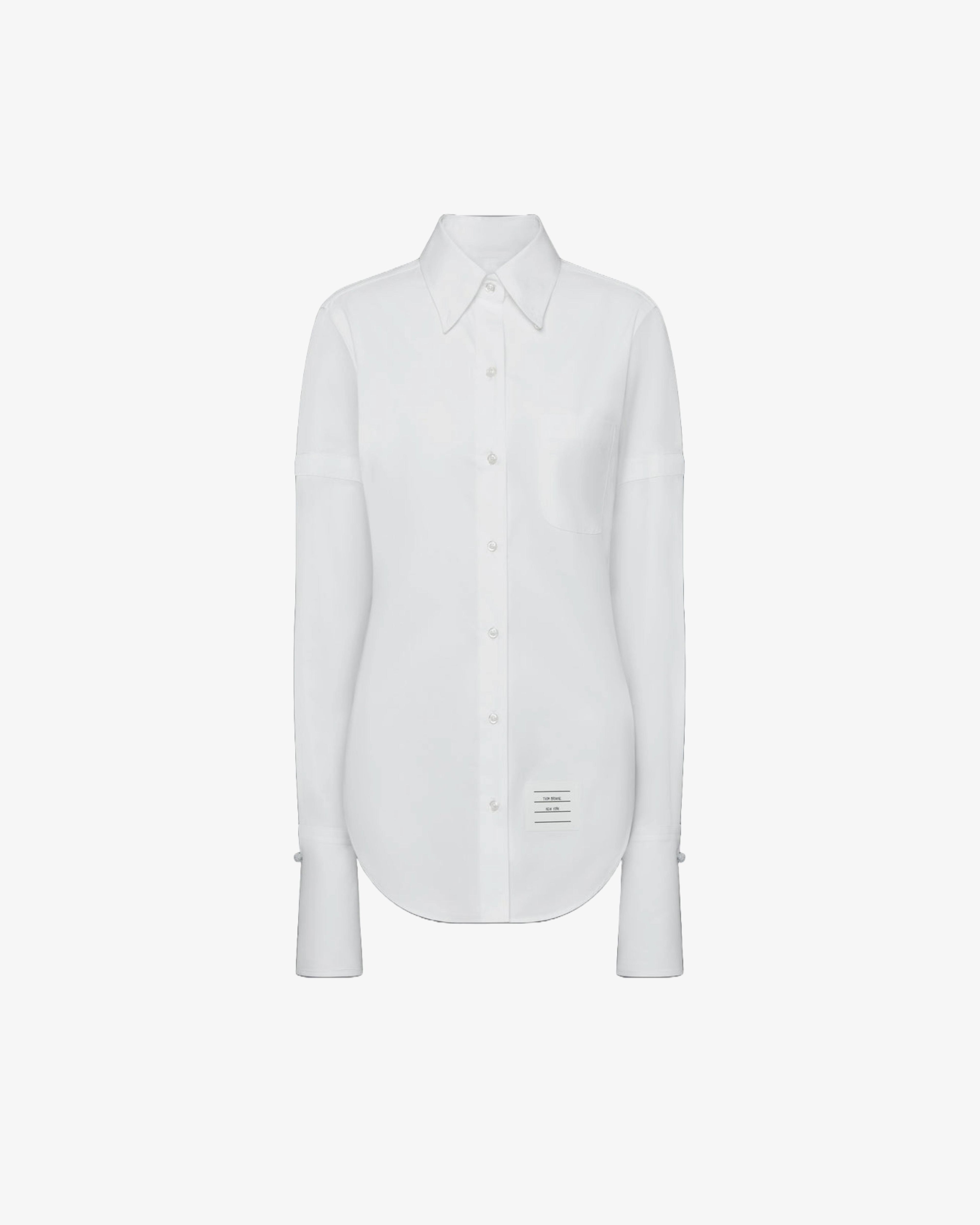 Thom Browne - Women's Solid Poplin Armband French Cuff Shirt - (White) by THOM BROWNE