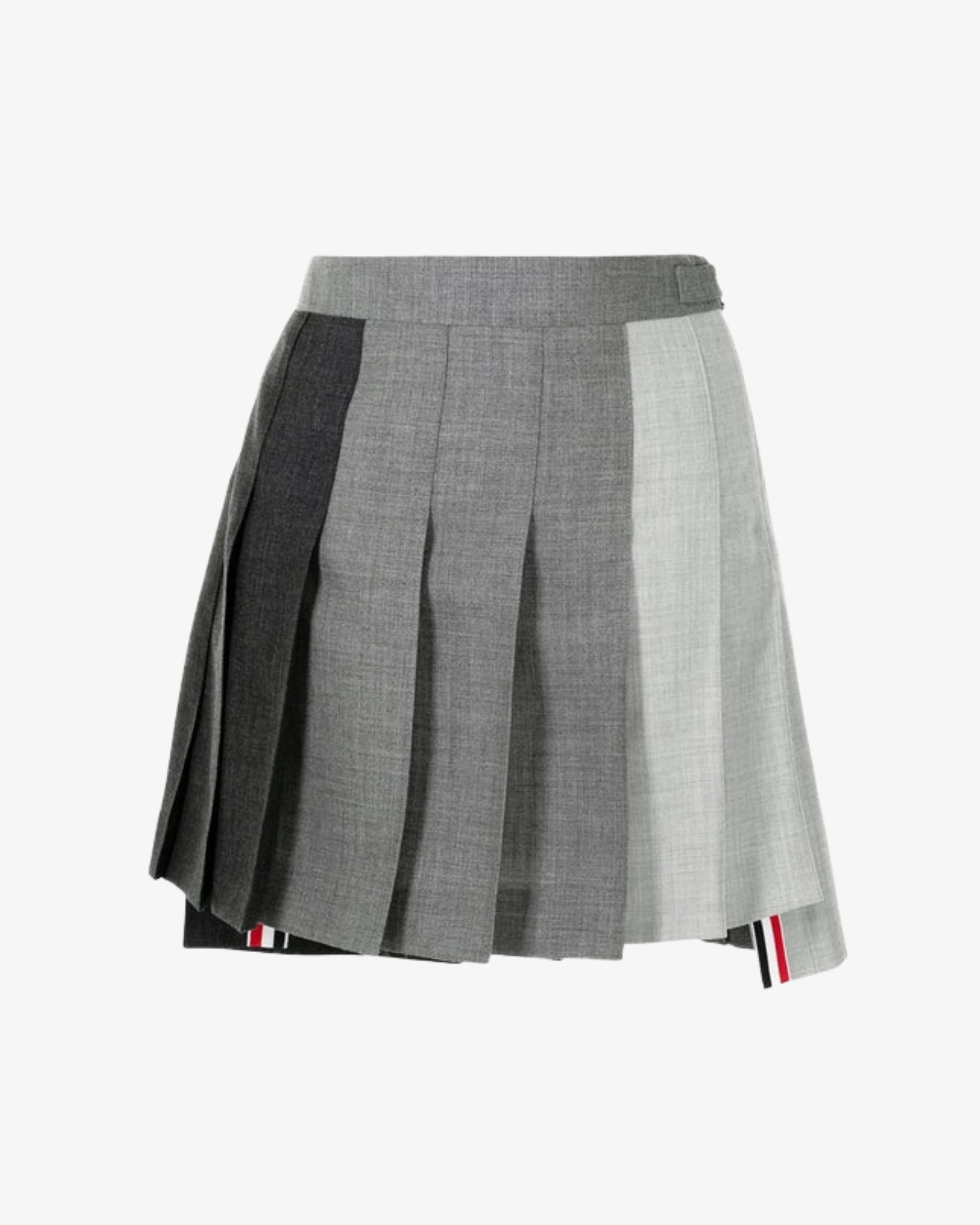 Thom Browne - Women's Thigh Length Dropped Back Pleated Skirt - (Dark Grey 025) by THOM BROWNE