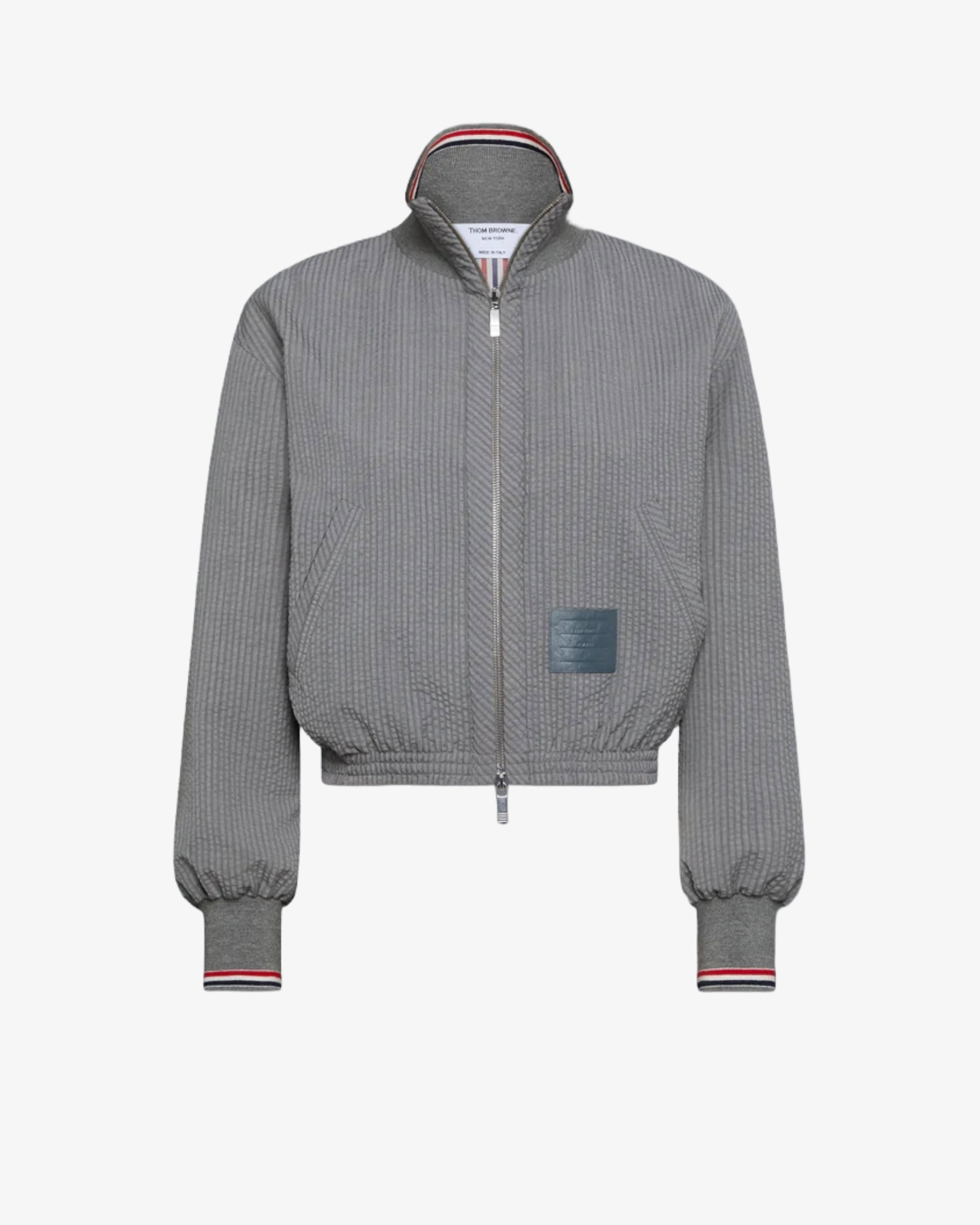 Thom Browne - Women's Zip-Up Track Jacket - (Light Grey) by THOM BROWNE