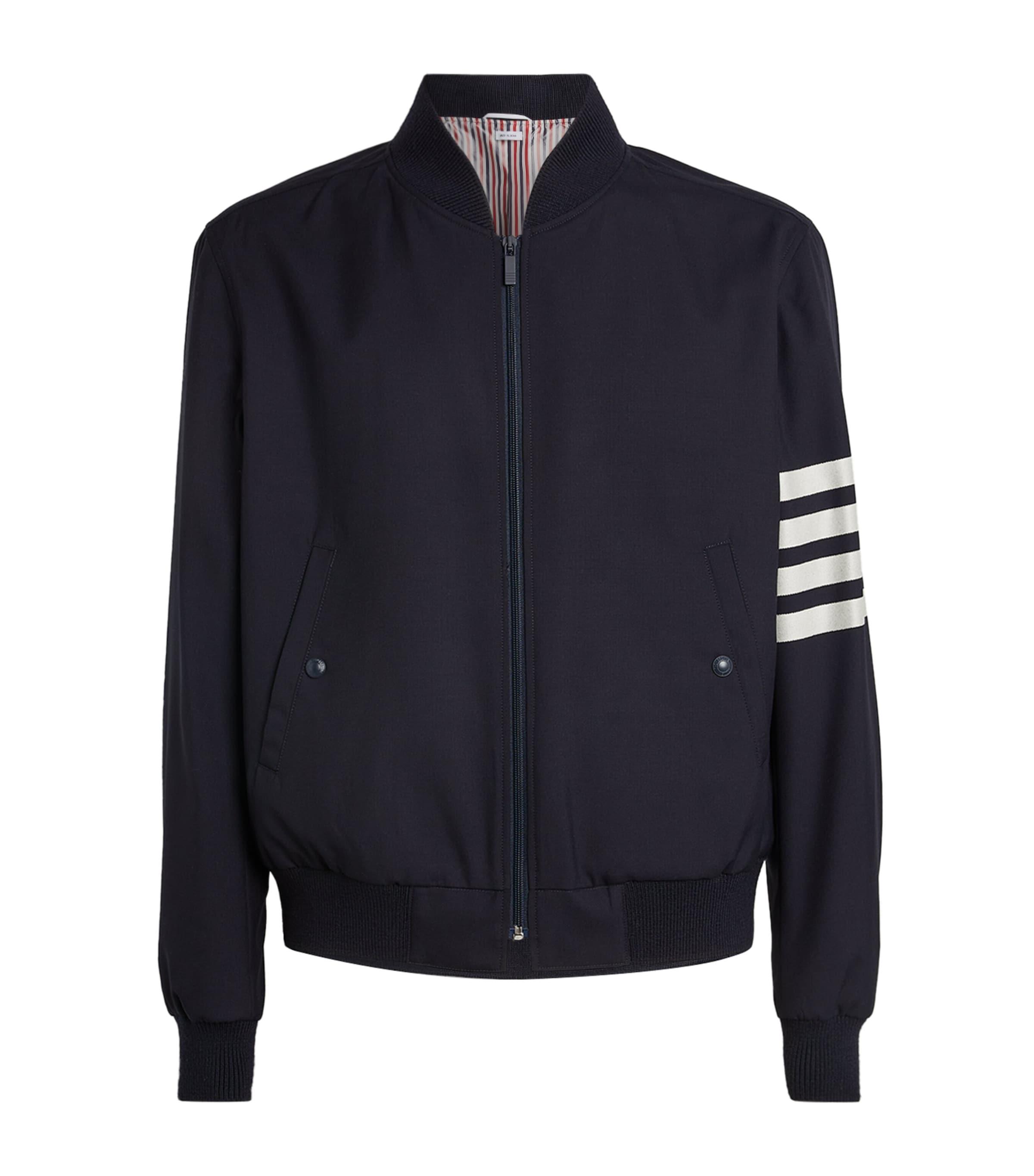 Thom Browne Wool 4-Bar Stripe Bomber Jacket by THOM BROWNE