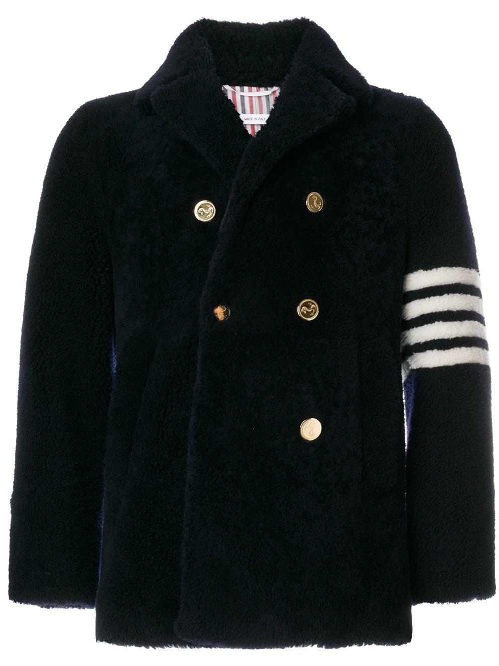 Unconstructed Classic Shearling Peacoat by THOM BROWNE