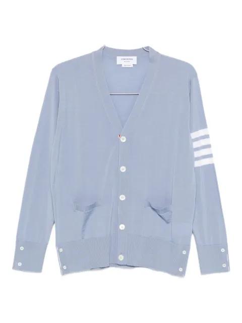 V-neck fine-knit cardigan by THOM BROWNE
