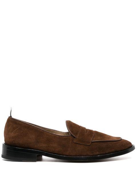 Varsity suede penny loafers by THOM BROWNE