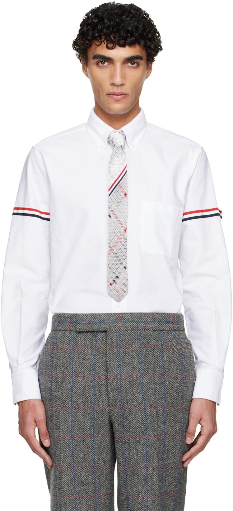 White Oxford Armbands Classic Shirt by THOM BROWNE