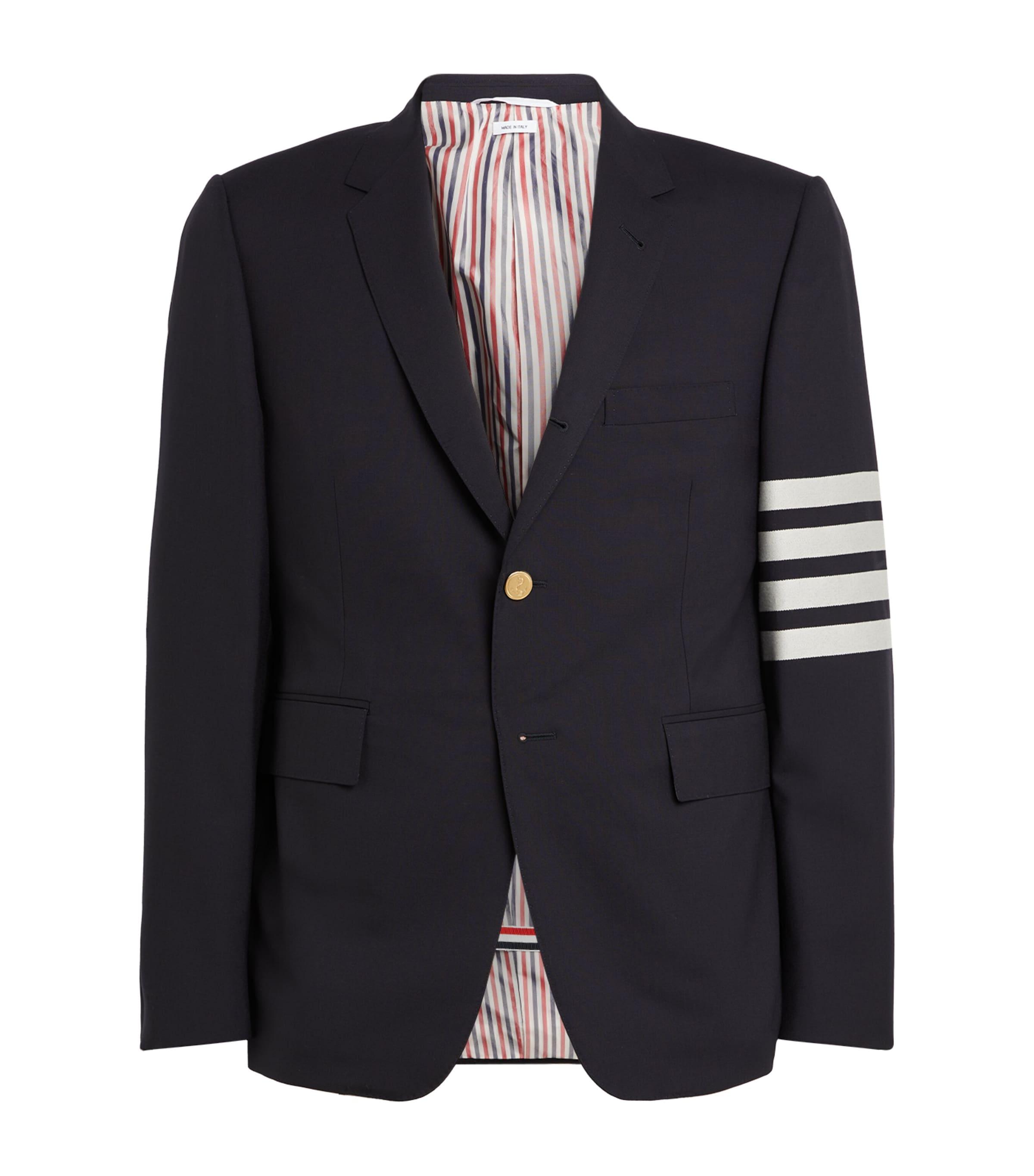Wool 4-Bar Stripe Blazer by THOM BROWNE