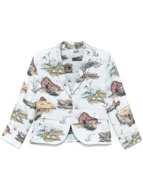 all-over print blazer by THOM BROWNE