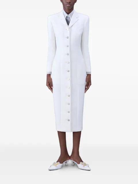 anchor-button wool midi dress by THOM BROWNE