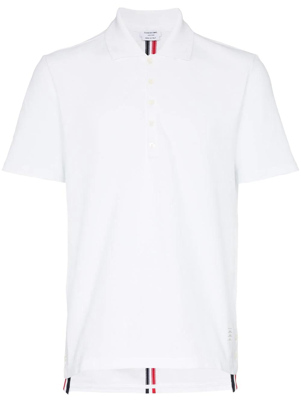 back-stripe polo shirt by THOM BROWNE