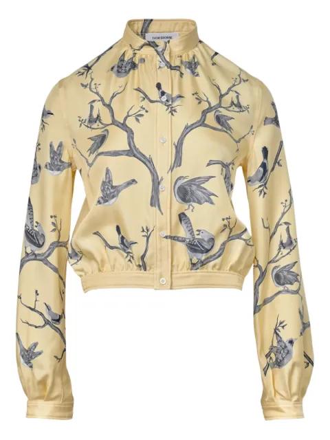 bird print top by THOM BROWNE