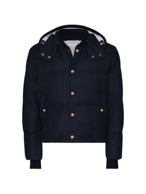 blue hoodied jacket by THOM BROWNE