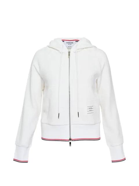 bouclé-knit zip-up hoodie by THOM BROWNE