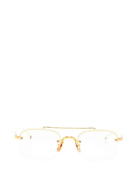 browline-frame glasses by THOM BROWNE