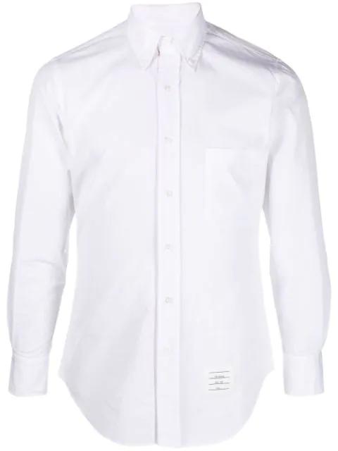 button-down RWB detail shirt by THOM BROWNE