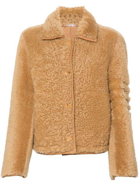 button-up shearling jacket by THOM BROWNE