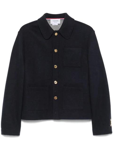 buttoned cashmere jacket by THOM BROWNE