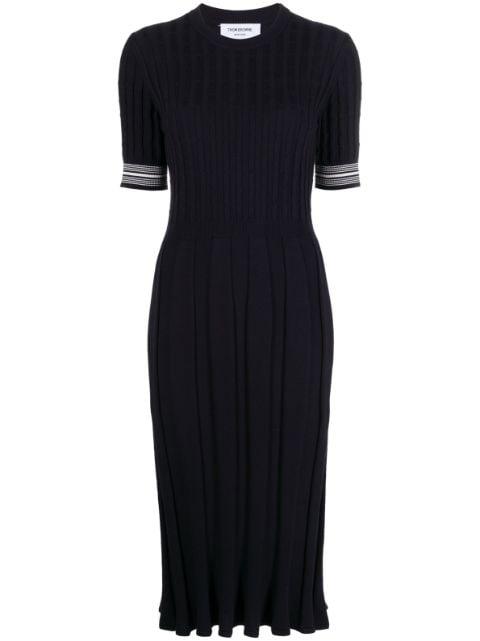cable-knit cotton midi dress by THOM BROWNE