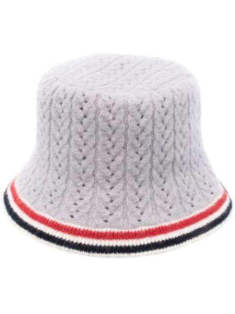 cable-pointelle bucket hat by THOM BROWNE