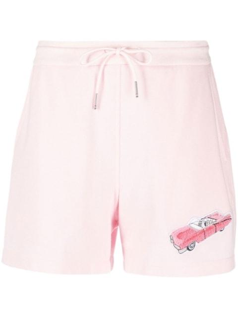 car-embroidered piqué shorts by THOM BROWNE