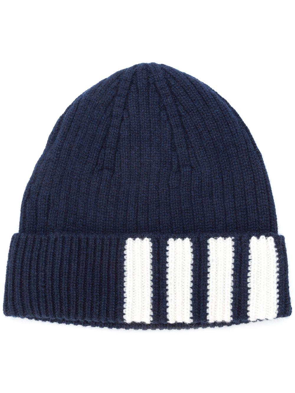 cashmere 4-Bar cuff beanie by THOM BROWNE