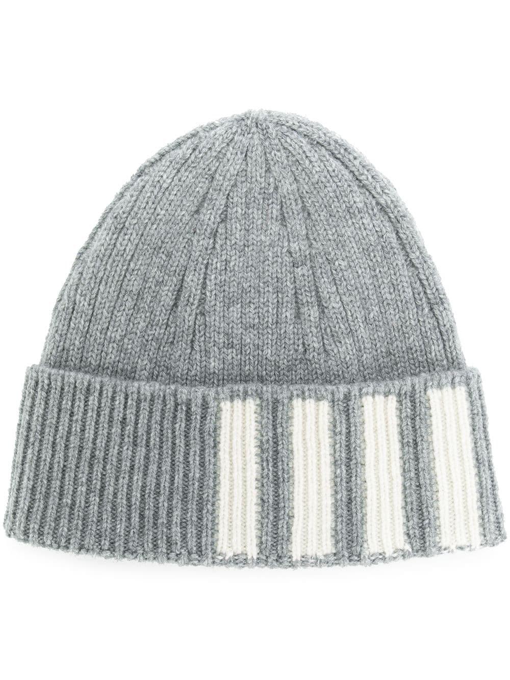 cashmere 4-Bar cuff beanie by THOM BROWNE