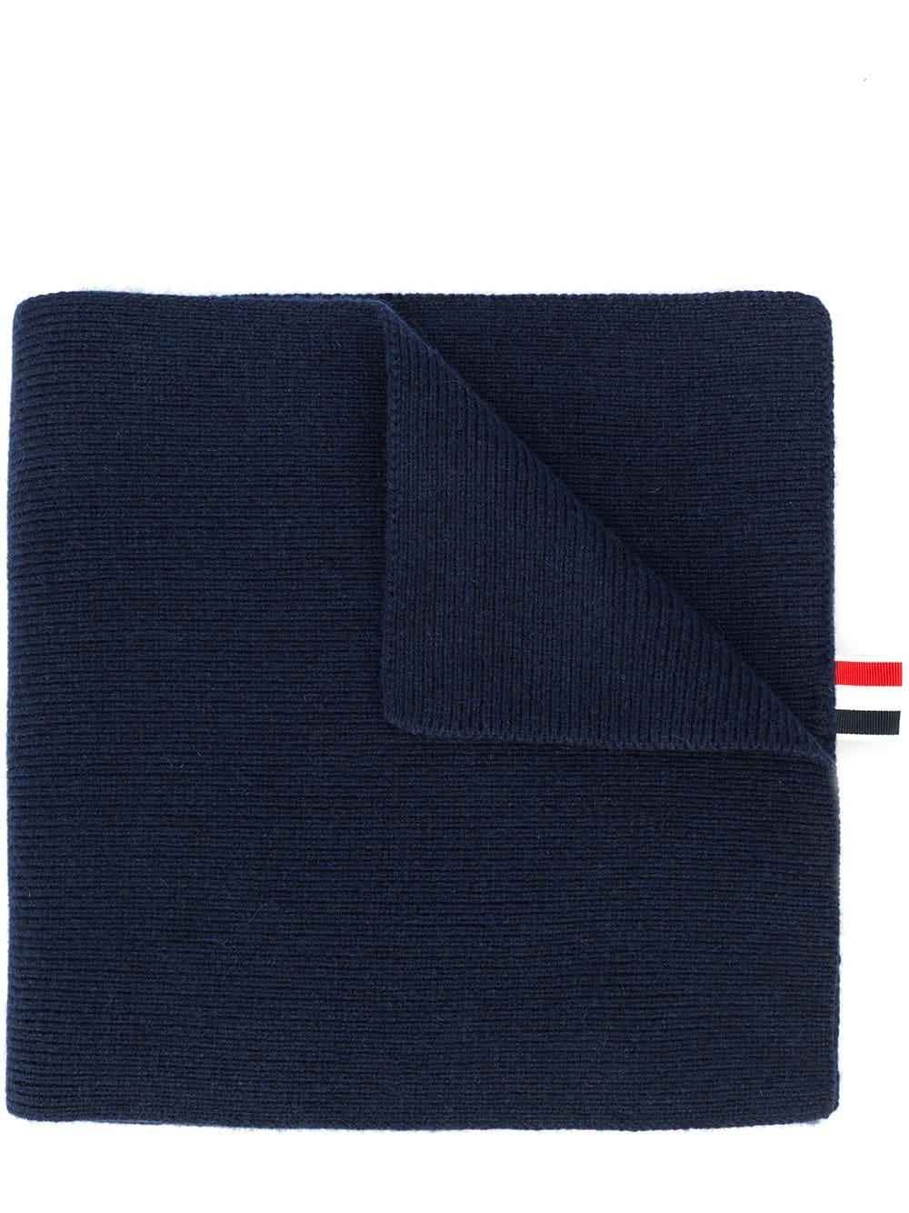 cashmere rib 4-Bar scarf by THOM BROWNE