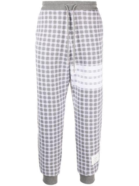 checked jacquard track pants by THOM BROWNE
