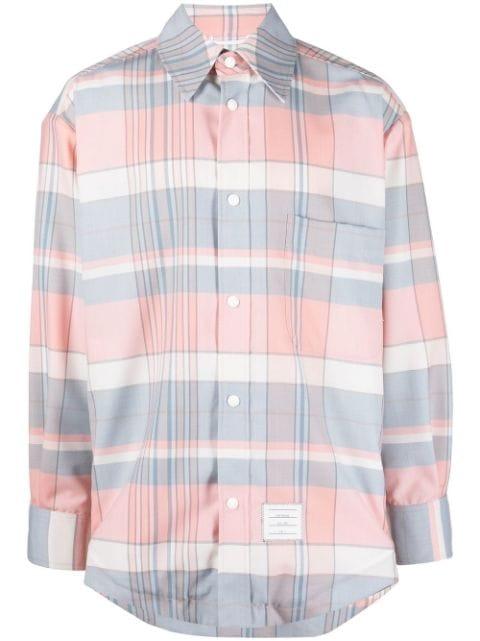checked oversized shirt by THOM BROWNE