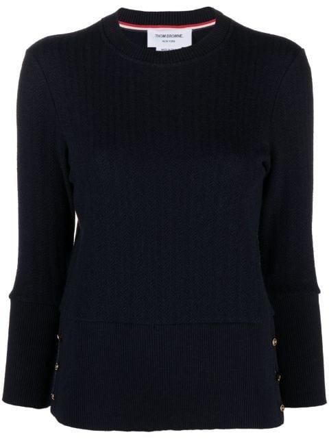 chevron-knit virgin-wool sweater by THOM BROWNE