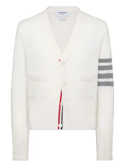 classic cashmere 4-Bar V-neck cardigan by THOM BROWNE