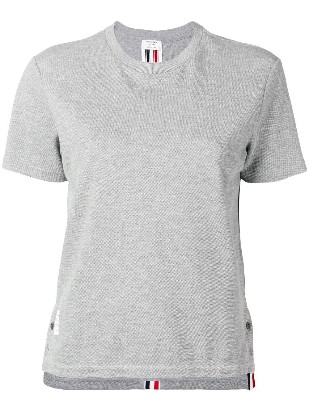 classic piqué stripe tee by THOM BROWNE
