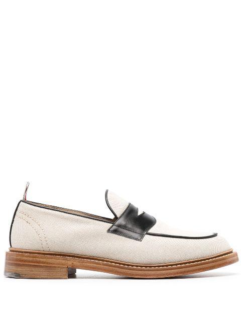 colour-block penny loafers by THOM BROWNE